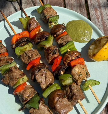 Steak + Veggie Kabobs